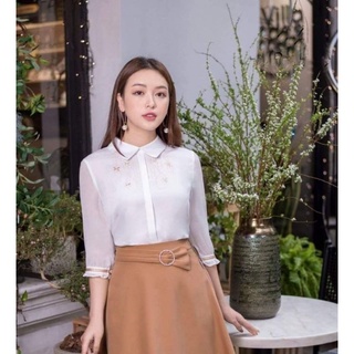 Sơ mi thêu, vải lụa chéo cao cấp