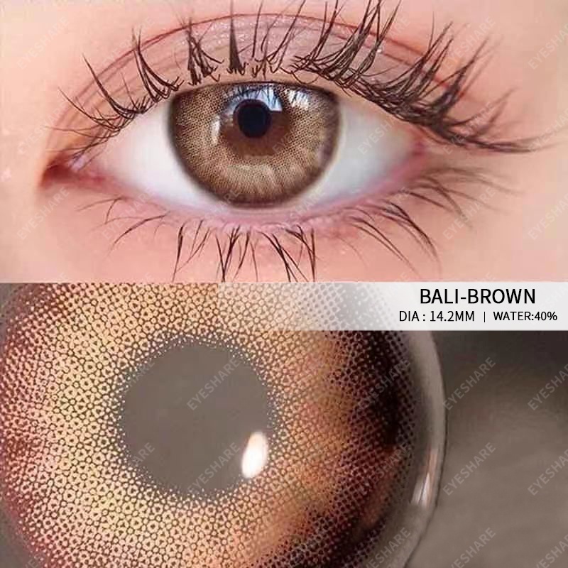 Cặp kính áp tròng EYESHARE tông màu xanh dương caribbean tùy chọn tự nhiên cao cấp thời trang