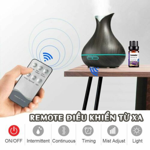 Máy khuếch tán tinh dầu hoa Tulip dung tích lớn 550ml kèm remote điều khiển AROMA Mart