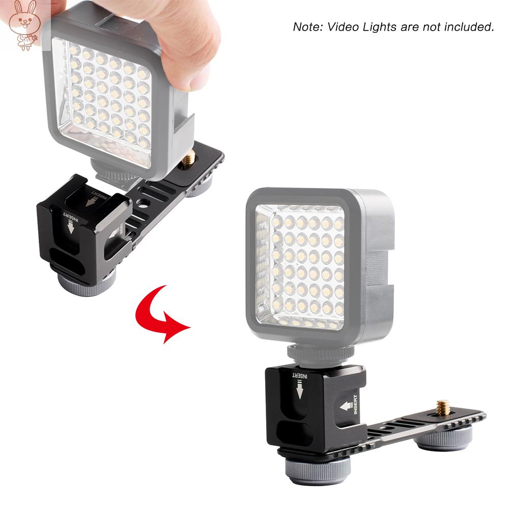 Giá đỡ hợp kim nhôm 1/4 inch lắp đặt cùng lúc đèn video led, micro hoặc các thiết bị chụp ảnh khác