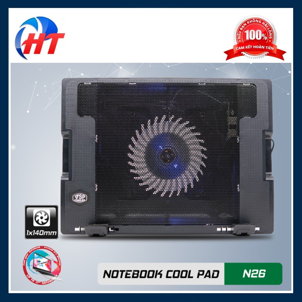 Đế tản nhiệt VSP Cooler N26 (1*Fan 14cm)