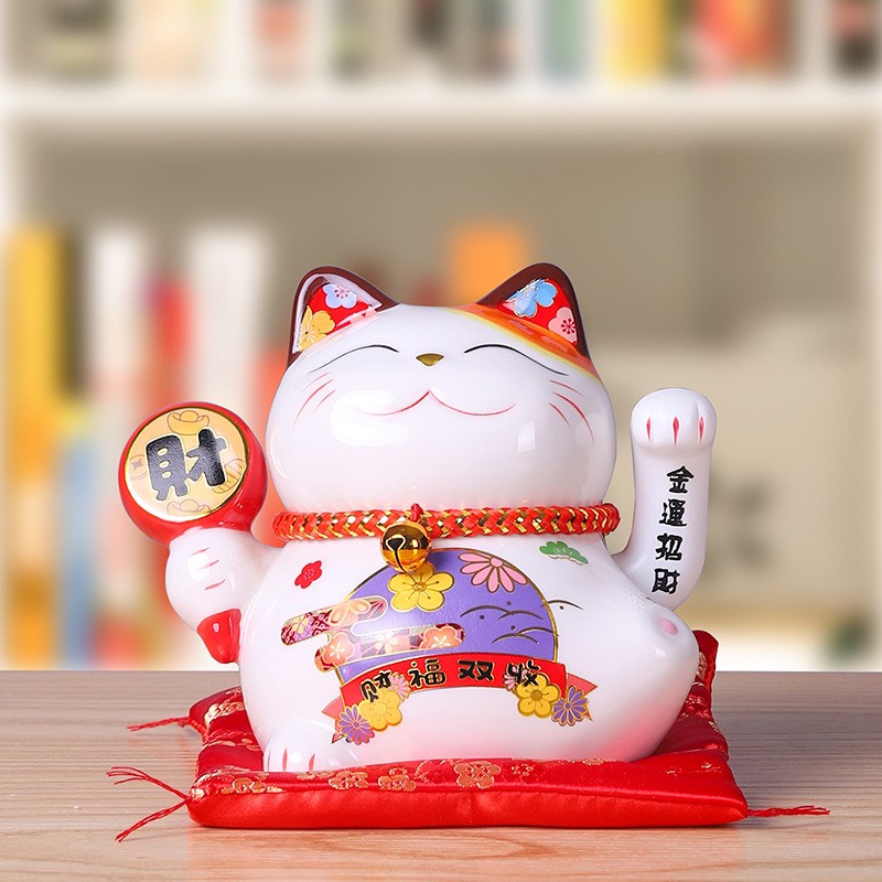 Mèo Thân Tài Vẫy Tay Mèo Chiêu Tài Lộc May Mắn Mini