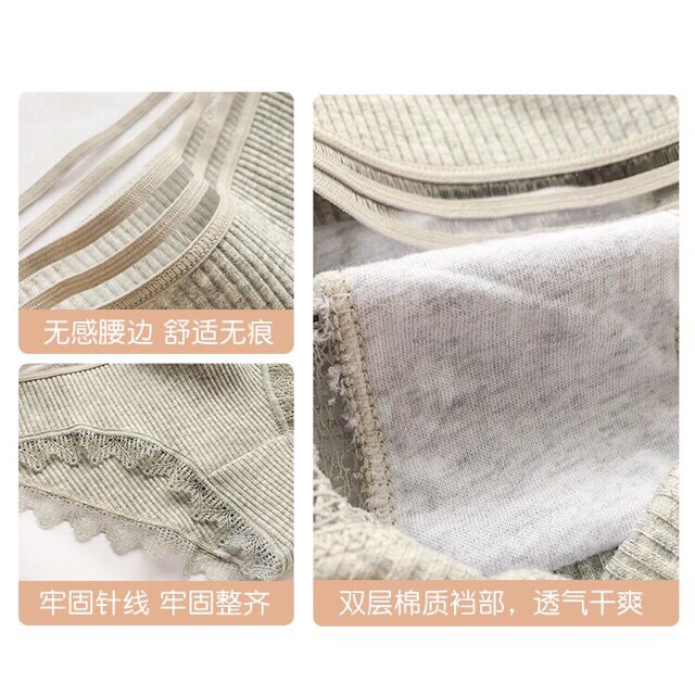 [Mã 12FASHIONSALE1 giảm 10K đơn 50K] Quần Lót Nữ Cotton Tăm Viền Ren Siêu Đẹp | BigBuy360 - bigbuy360.vn