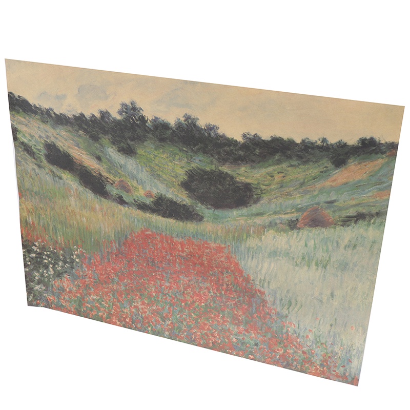 {FCC} Claude Monet Oil painting Wild Poppy Cafe Bar Retro Kraft Paper Poster 18.5x14"{yancrane3.vn}