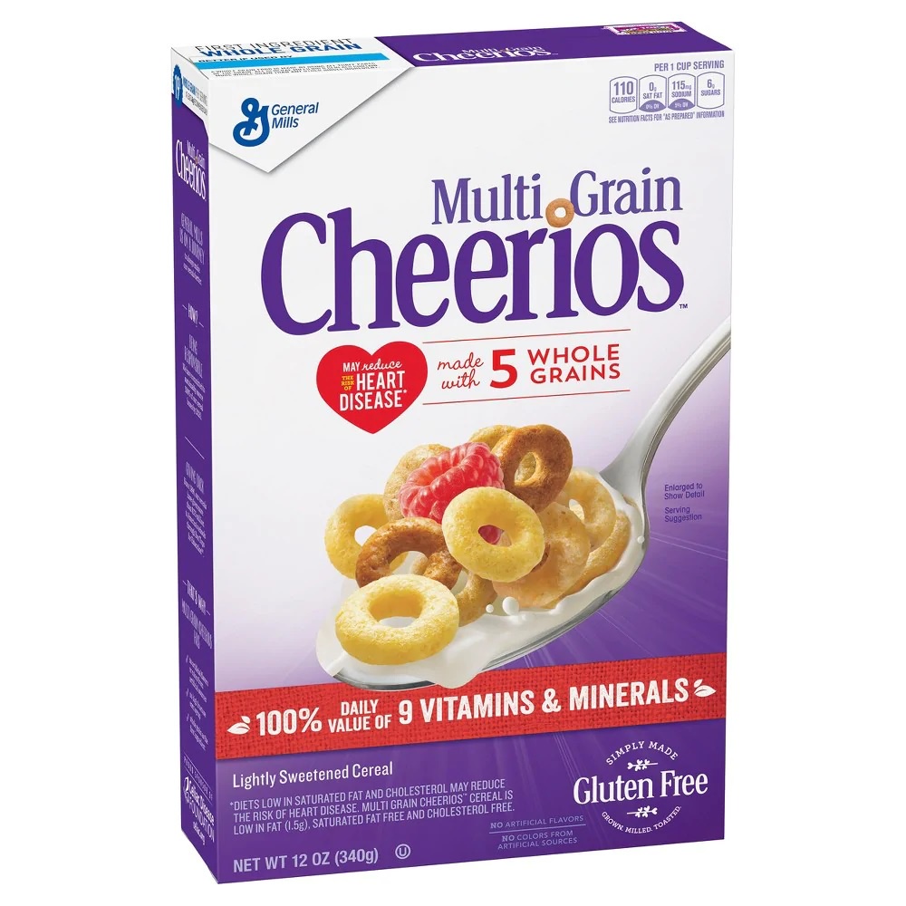 Bánh Ngũ Cốc Đa Hạt Bổ Sung Vitamin Và Khoáng Chất General Mills Cheerios Multi-Grain, Hộp 340g (12 Oz.)