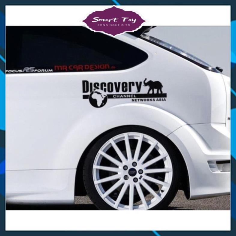 ( QUÀ TẶNG LÀ VIÊN RỬA KÍNH ) Tem Dán Decal Phản Quang DISCOVERY CHANNEL Phong Cách Kèm Dụng Cụ Dán 