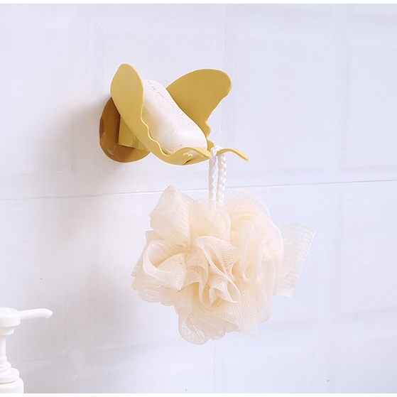 Khay đựng bánh xà phòng dán tường hình bướm - Giá đỡ xà bông tắm bằng nhựa hình bướm xinh xắn