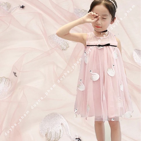 🦢VẢI LƯỚI THÊU HÌNH THIÊN NGA XINH XẮN 🦢