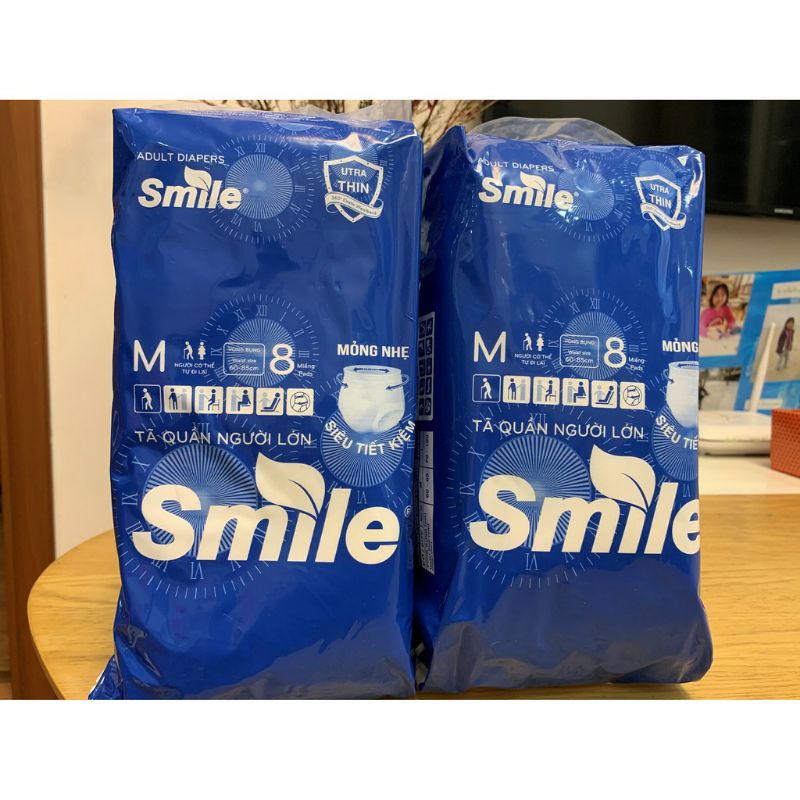 [ COM BO 6 GÓI ] Bỉm tã quần người lớn  SMILE : size M 48 /L 42 miếng từ 40_75kg siêu thấm hút kháng khuẩn