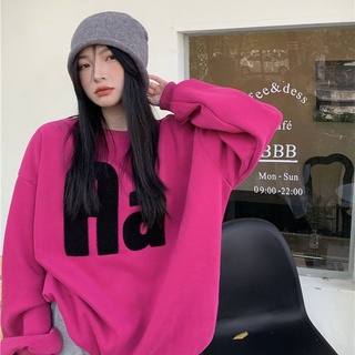 Áo Nỉ Nữ Dài Tay Cổ Tròn Thời Trang Hàn