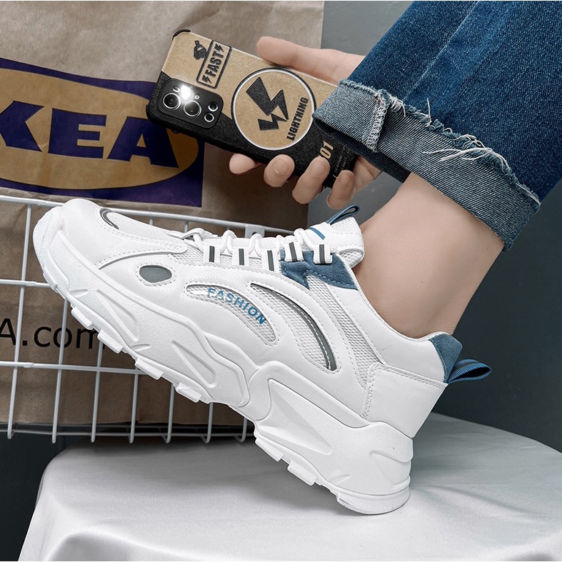 Giày Thể Thao Nam Fashion đế đúc nguyên khối lót đệm giày thoáng khí cao 5cm,dự tiệc đi dã ngoại k102