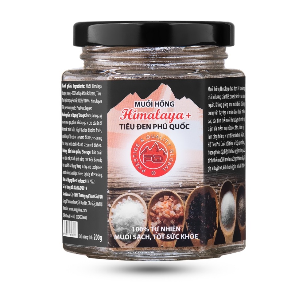 Muối Hồng Himalaya + Tiêu Đen Phú Quốc - 200g