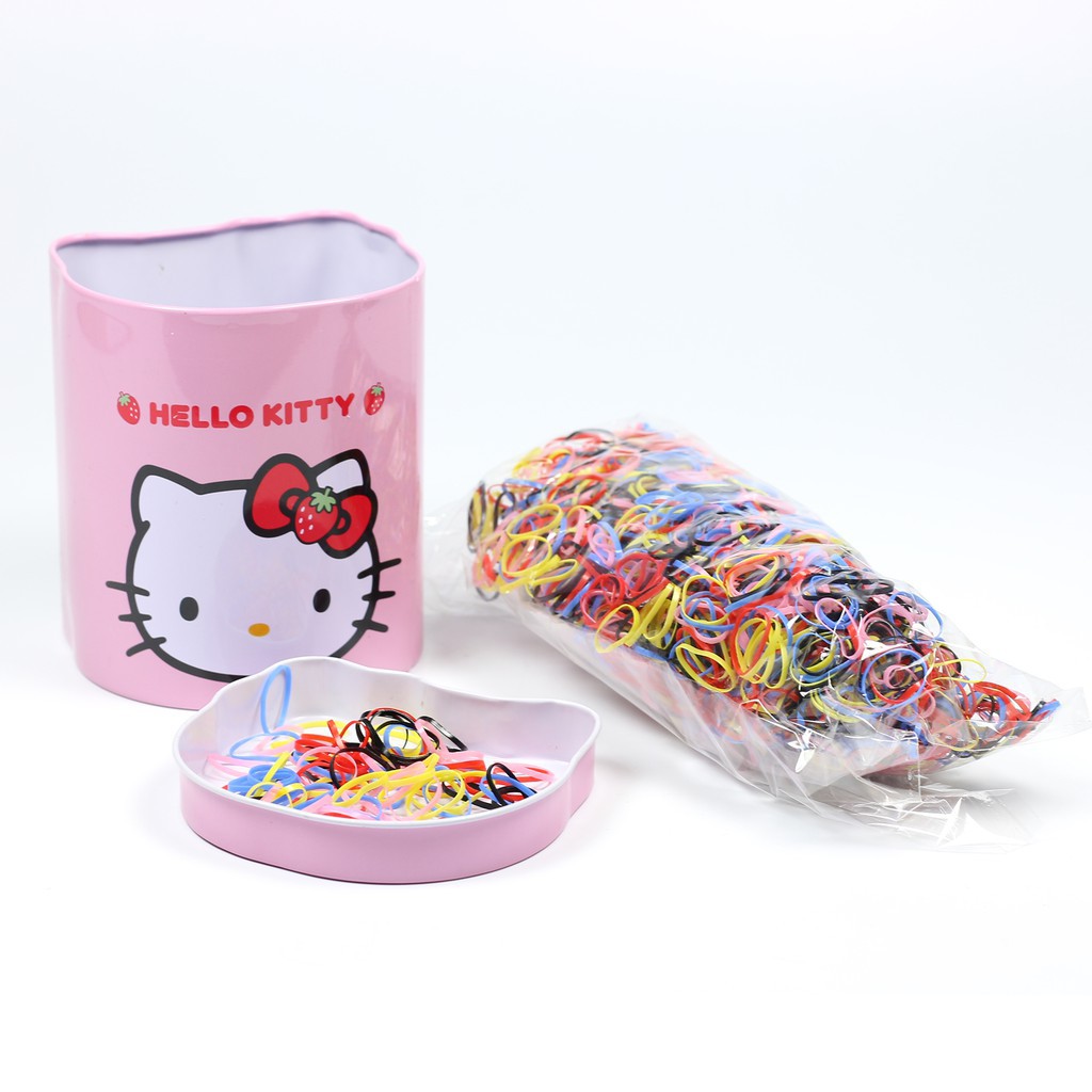 Chun tóc Hello Kitty bản nhỏ cho mẹ và bé (Hộp thiếc)