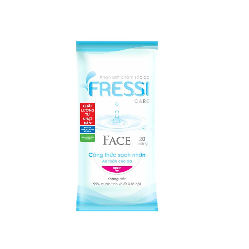 [HB GIFT] Khăn ướt chăm sóc da Fressi Care Face gói 20 miếng/gói