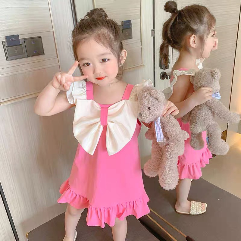 Váy đầm công chúa cánh tiên nơ lưng cho bé gái 8-20kg