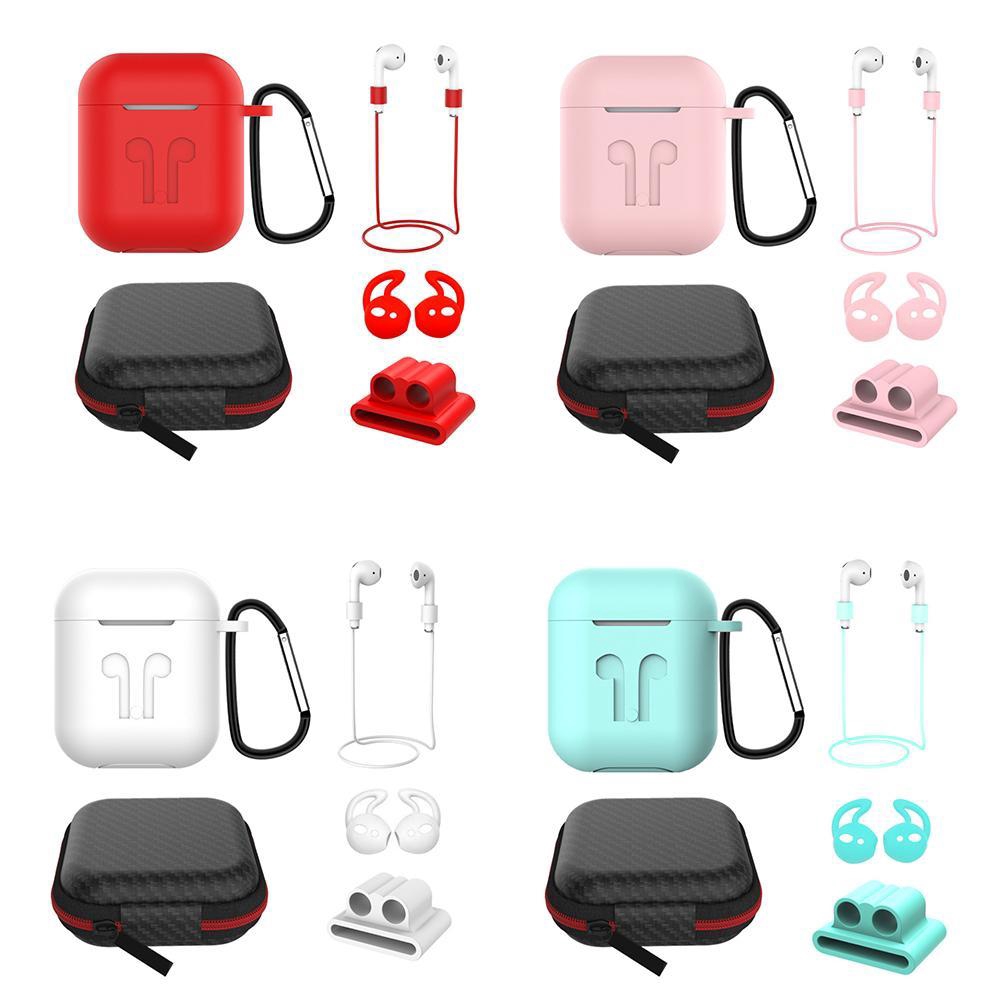 Bộ Phụ Kiện 6 Trong 1 Bảo Vệ Tai Nghe Apple Airpods Ốp