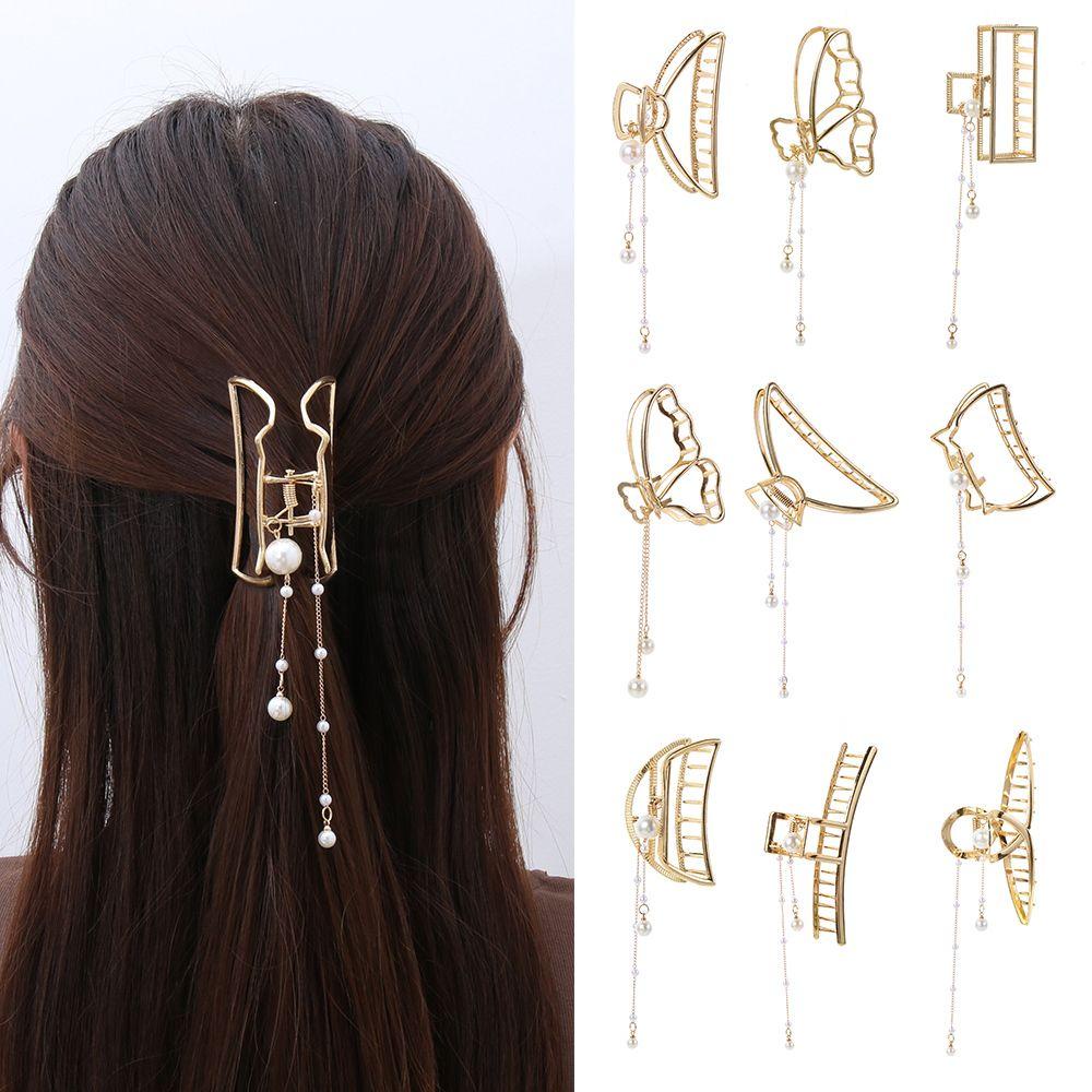 Kẹp Tóc Càng Cua Bằng Kim Loại Tạo Kiểu Trang Sức Thời Trang Dự Tiệc