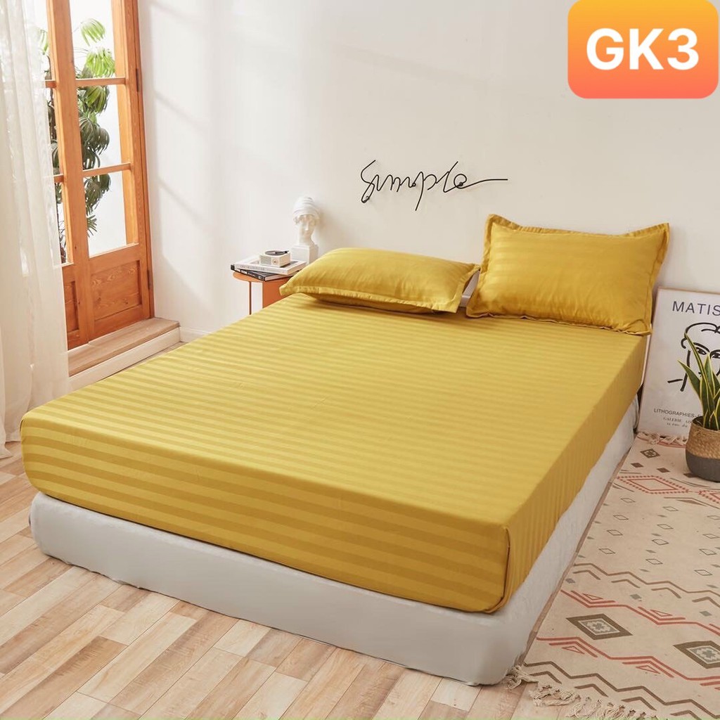 Ga giường Cotton 3f ❤️ FREESHIP ❤️ Cotton kẻ sọc khách sạn mẫu mới nhất 2021