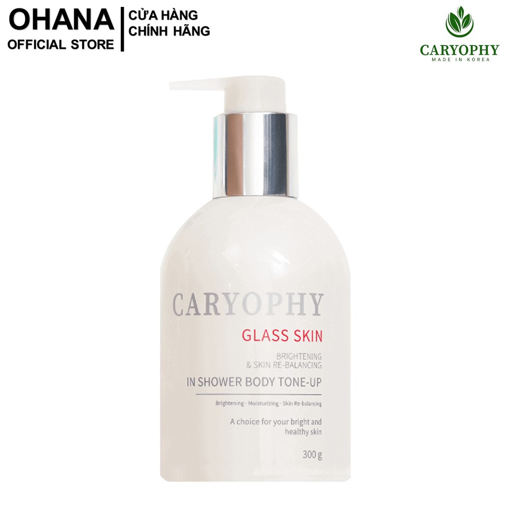 Kem Dưỡng Trắng Da Toàn Thân Caryophy Glass Skin Brightening & Skin Re-Balancing In Shower Body Tone-Up 300g