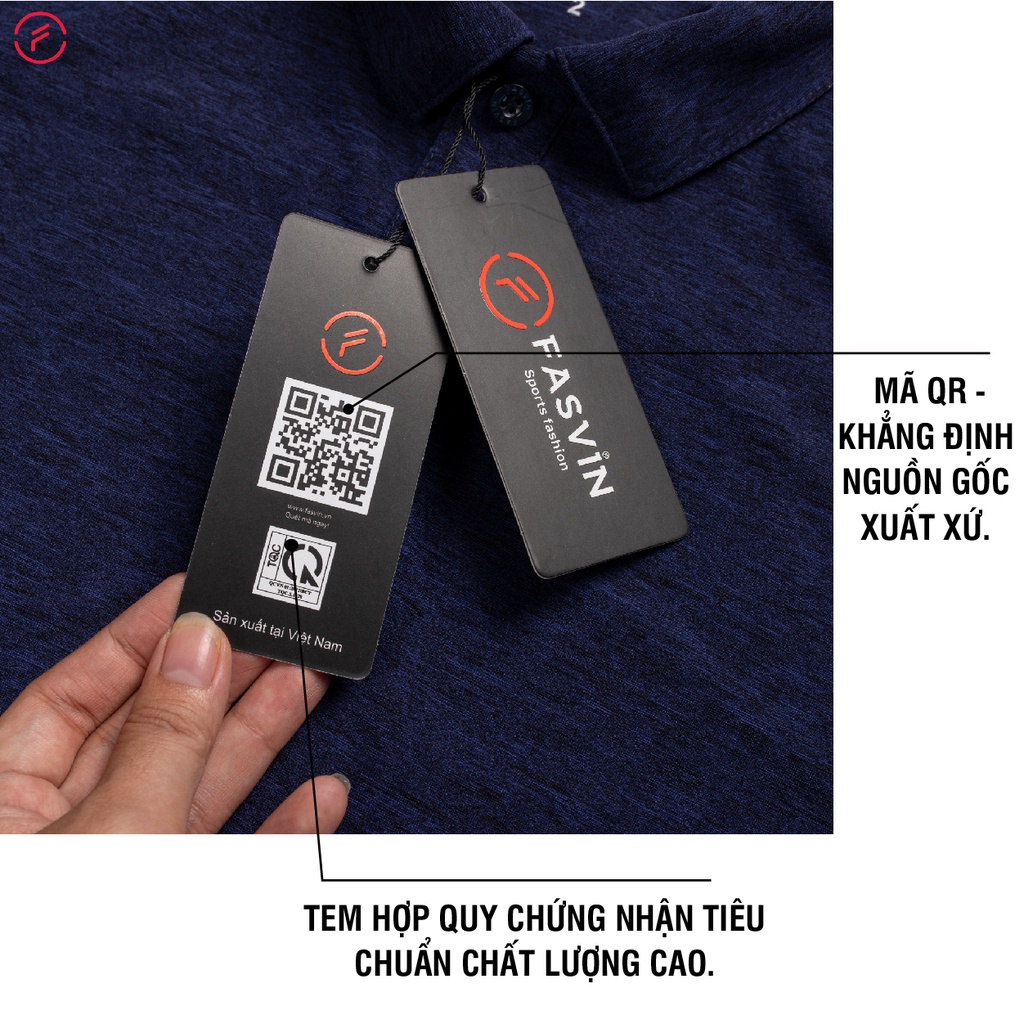 Áo phông nam polo có cổ ngắn tay FASVIN chất thun lạnh thể thao trơn mát PL21467.HN