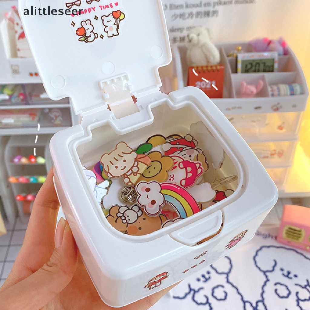 Hộp Đựng Trang Sức Để Bàn Có Nắp Bằng Nhựa Dễ Thương