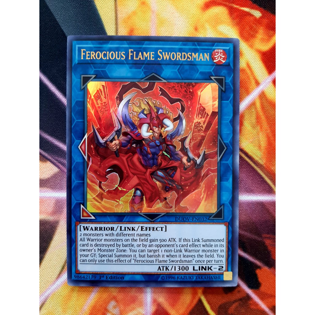 THẺ BÀI YUGIOH Ferocious Flame Swordsman - DUOV-EN032 - Ultra Rare 1st Edition