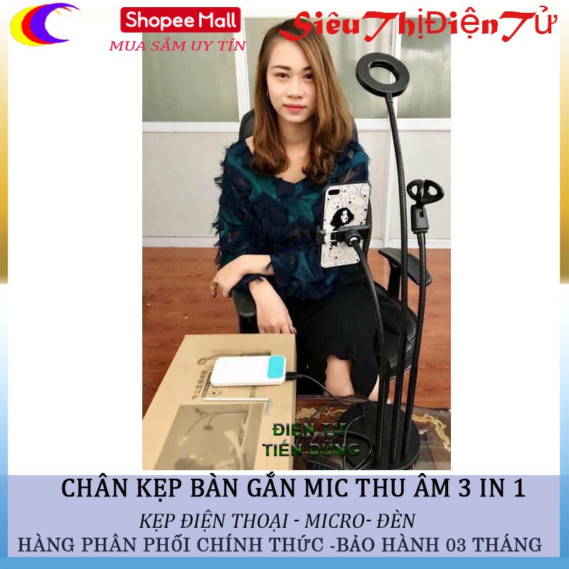 Chân đế để bàn cho mic thu âm live stream 3 IN 1