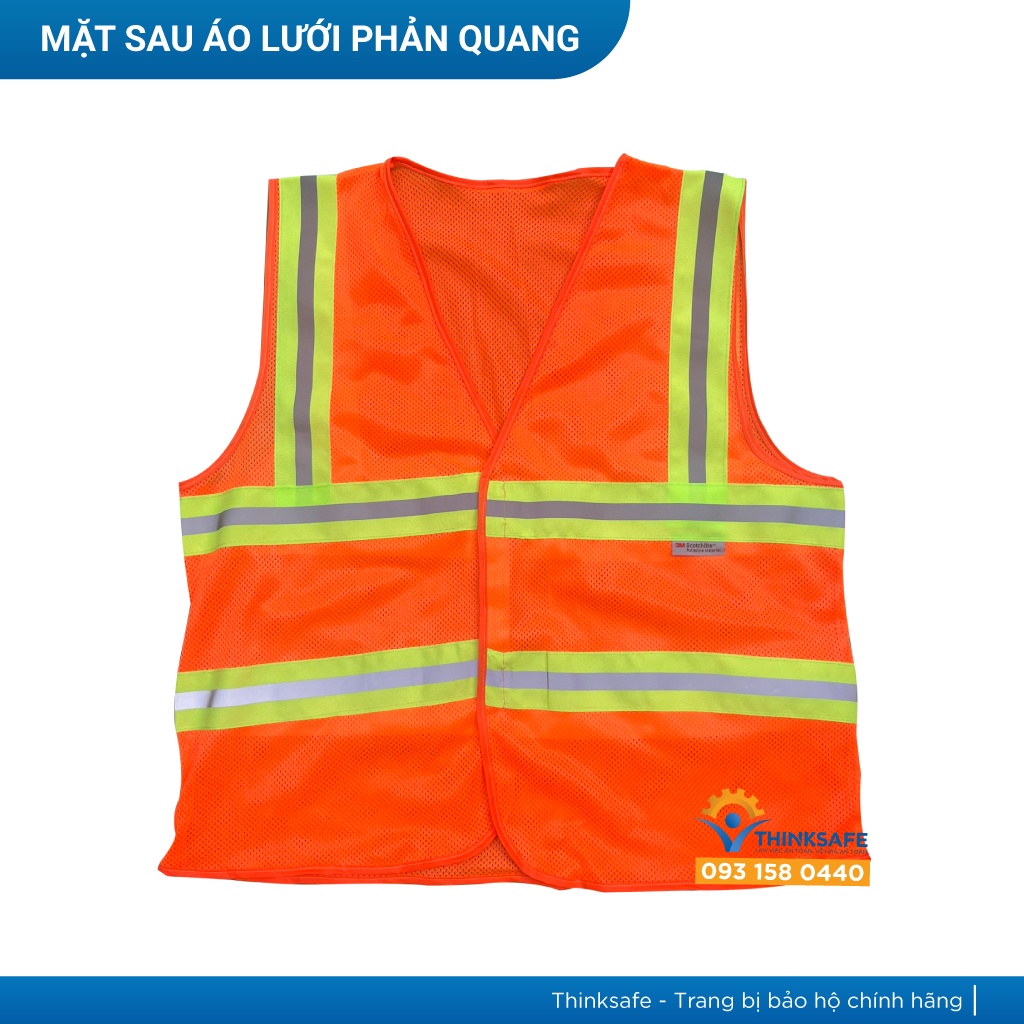 Áo phản quang vải lưới vải thoáng mát, mỏng nhẹ chuyên dùng cho công nghiệp, nhận may, in ấn theo yêu cầu - THINKSAFE