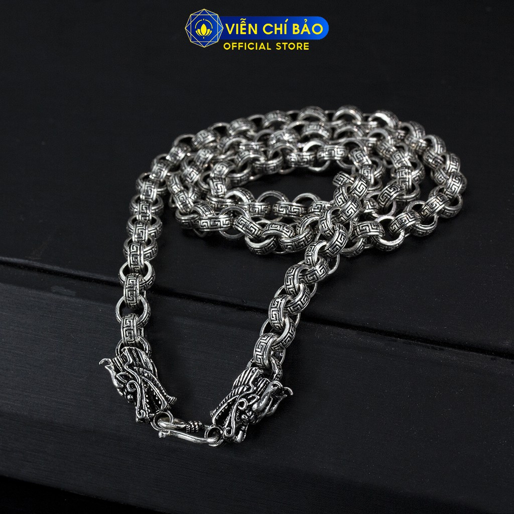 Dây chuyền bạc nam VIỄN CHÍ BẢO họa tiết cá tính 8mm chất liệu bạc thái D100021