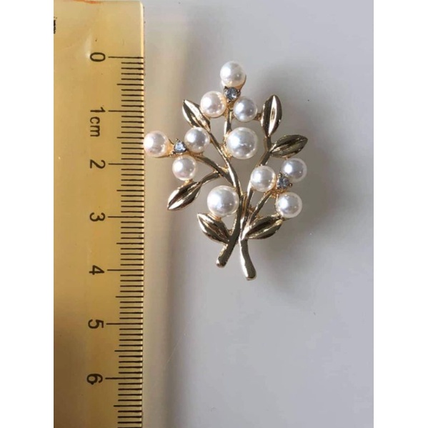 (1 cái)Cành lá kim loại phối ngọctrai 31*41mm, nguyên liệu làm trâm cài tóc cổ trang, nguyên liệu diy