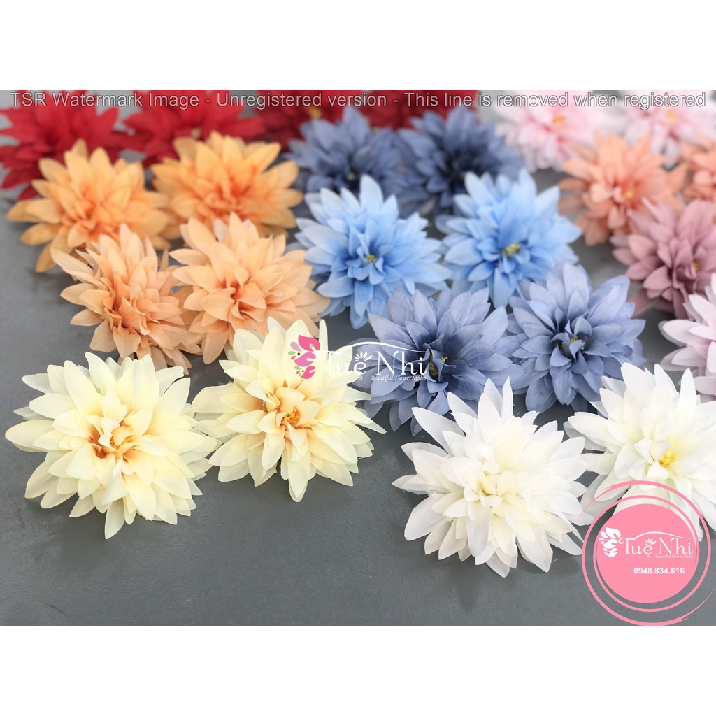 Combo 10 Đầu Bông Hoa Cúc Phale Sang Trọng Tinh Tế , Size 10-11cm, Phù Hợp Làm Oản Trang Trí Tết _ HOA GIẢ, HOA LỤA