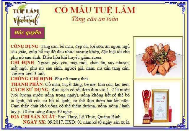 CỎ MÁU TUỆ LÂM 5 VỊ