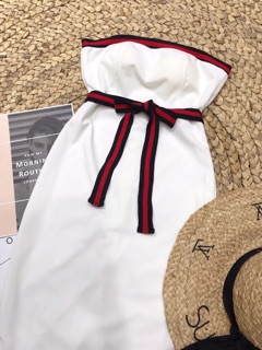 ( SALE ) Đầm ống cúp ngực cột dây nơ
