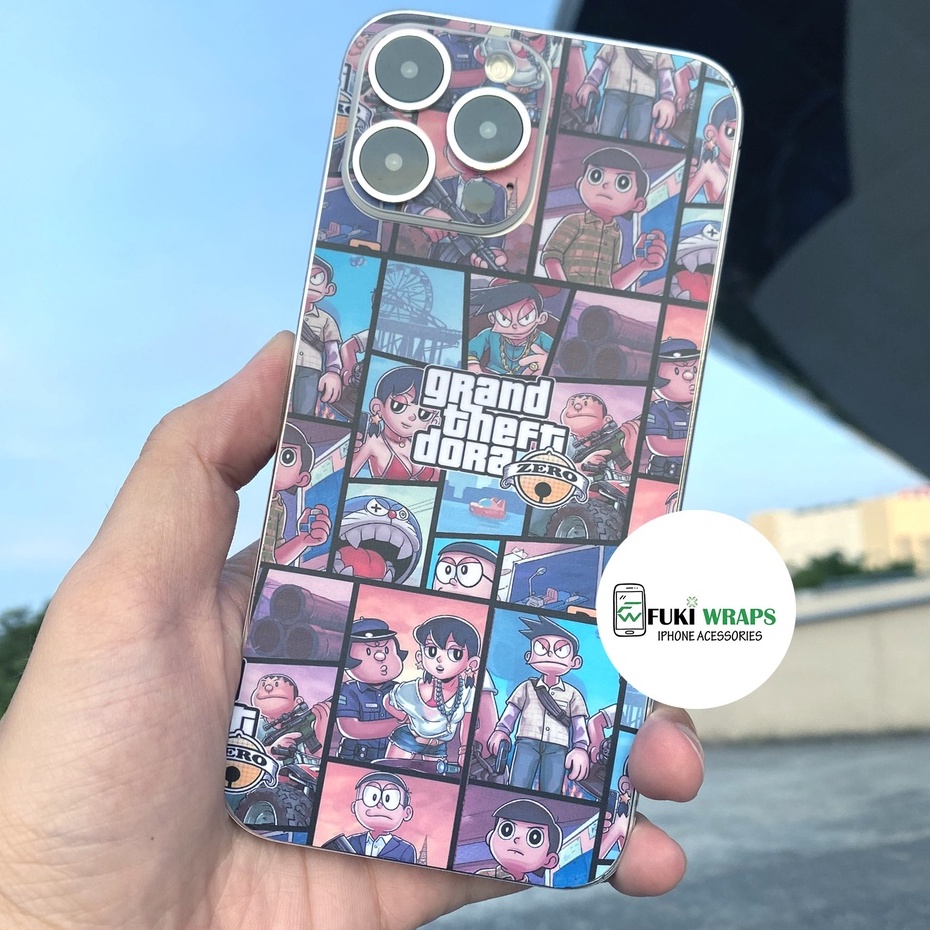 Tấm dán Skin Mặt Sau Doremon FULL VIỀN Dành Cho 13prm , 12prm , 11prm , ip11 , xr , 6p , 7p , ip12 , ip13 - FukiShop