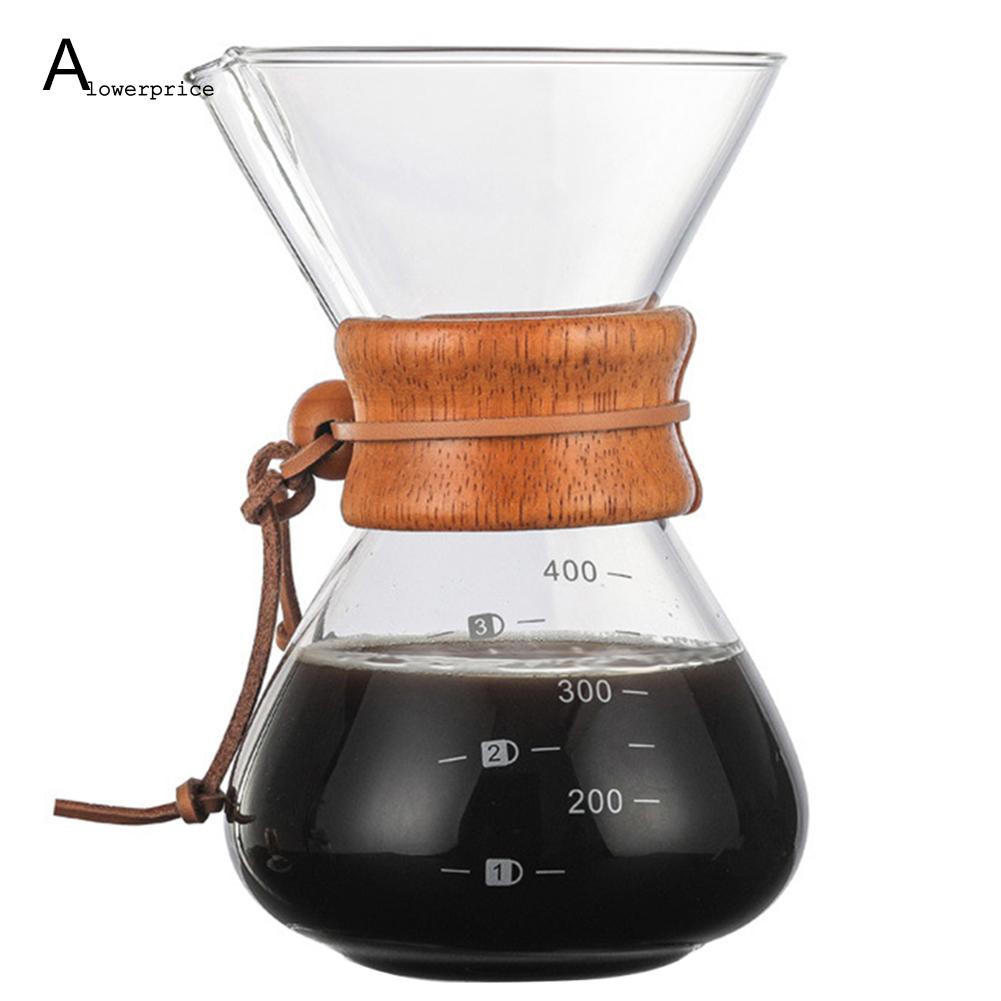 400ml Coffee Pot Heat Resistant Glass Pour Over Coffeemaker Espresso Percolator