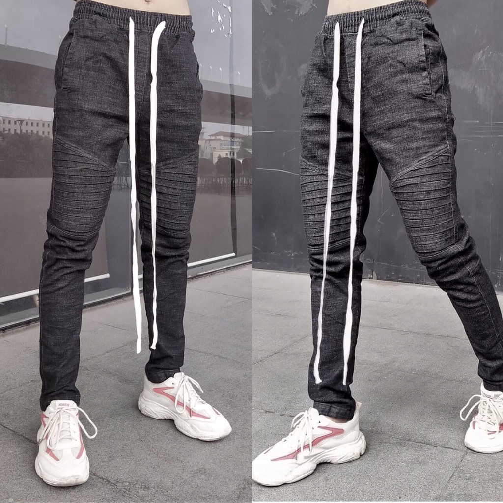 Quần jean biker x Dây drawstring