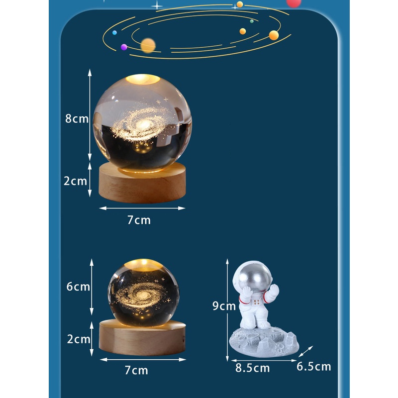 Quả cầu pha lê 3D 8cm 6cm cộng tay điều khiển màu sắc nhiều màu sáng tạo làm quà tặng sinh nhật,trang trí.