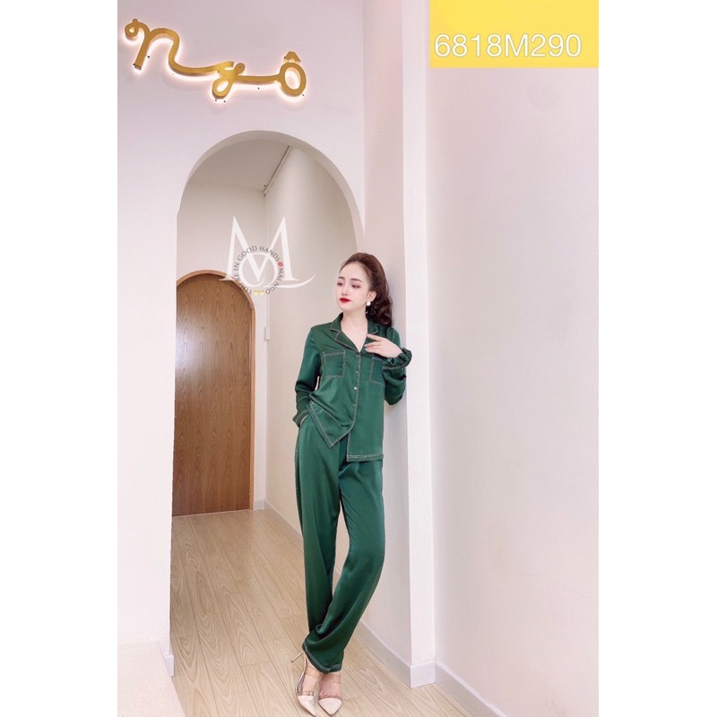 Bộ pịjama Tay Dài Quần Dài Lụa cao cấp Mai Ngô
