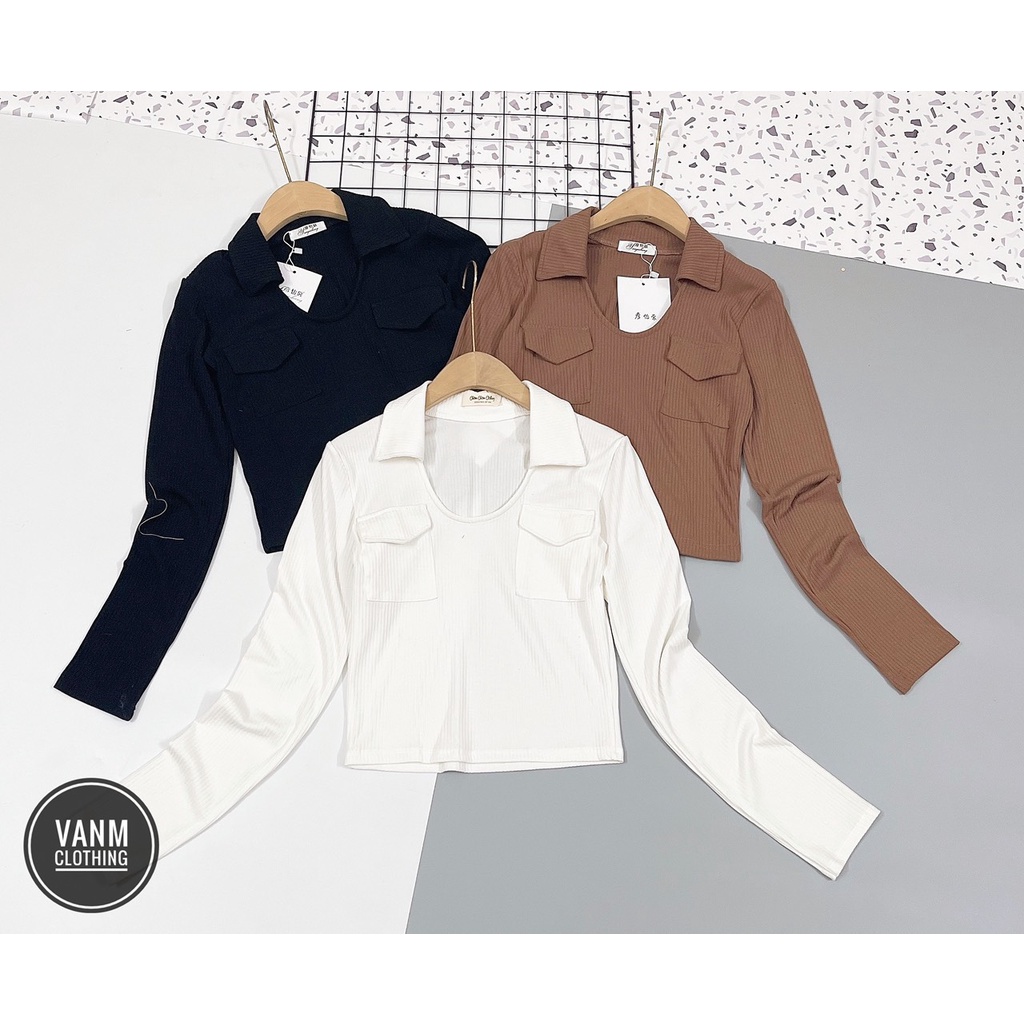 Áo tăm cổ đức 2 túi xịn xò chất siêu đẹp