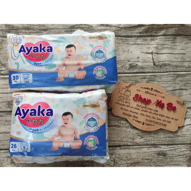 ( GIÁ 1 tã dùng thử) Tã dán Ayaka  Nutifood  NB30 / S26 / M24 (100% hàng chính hãng)