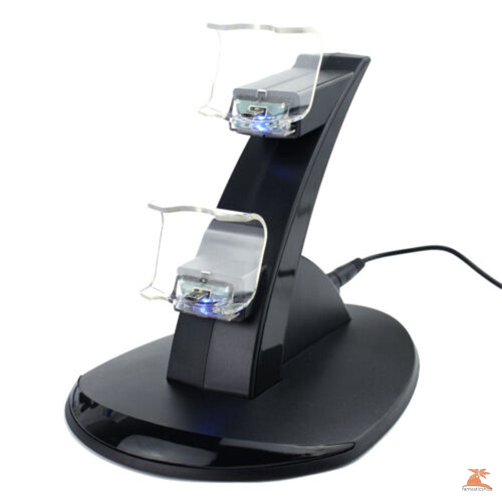 【COD】 Dual USB Charger Charging Stand Station Dock Portable for PS4 Controller Handle