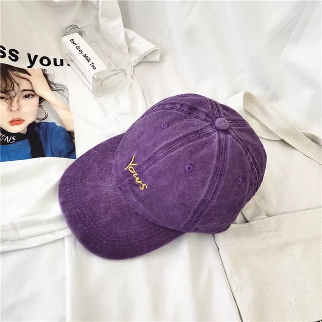 Mũ lưỡi trai nam nữ VINTAGE đẹp thêu chữ ,mũ phớt Nón kết phong cách Ulzzang form unisex YOUR