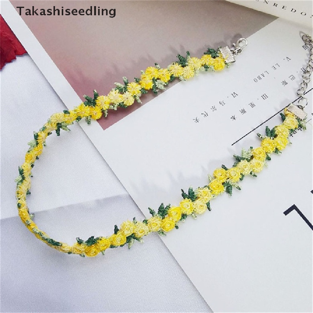 (Takashiseedling) Vòng Cổ Choker Thêu Hoa Lãng Mạn Thời Trang Ngọt Ngào Cho Nữ