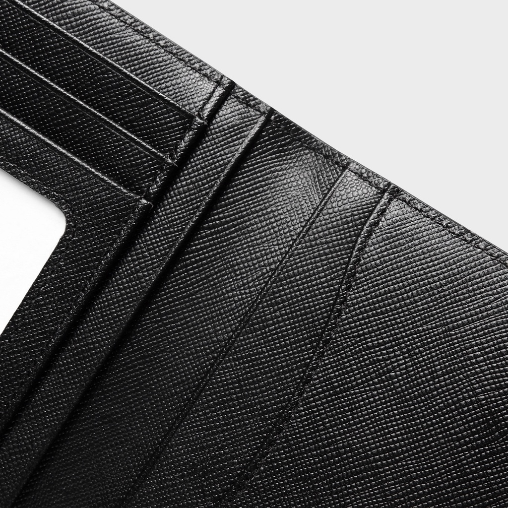 Ví Card 2 gấp Full Da Bò Saffiano JIVI BRAND® V38S