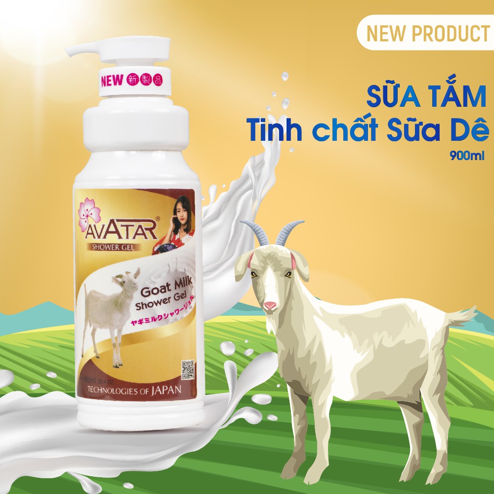Sữa tắm tinh chất Goat Milk Avatar 900ml - Sữa dê chăm sóc da mịn màng và ngắn ngữa lão hóa - Công nghệ Nhật Bản | BigBuy360 - bigbuy360.vn