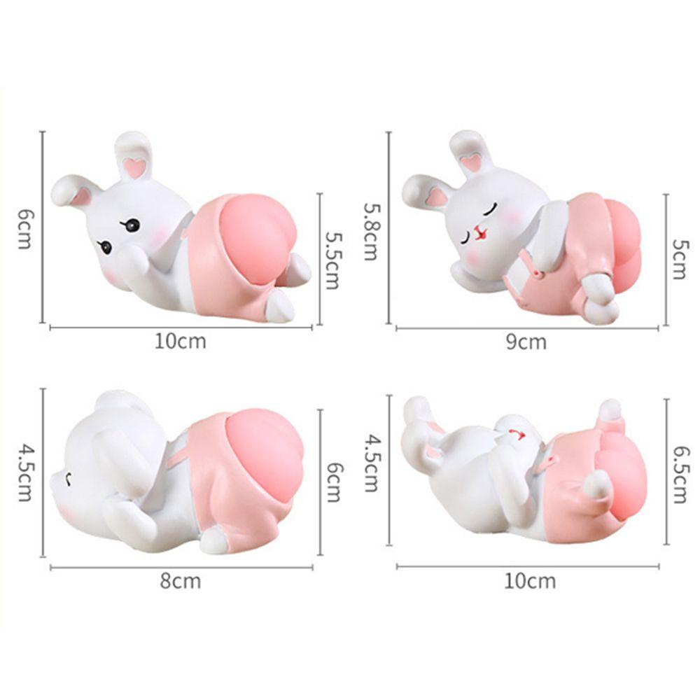 YIYU Đồ trang trí Thỏ Con Bằng Nhựa Resin Dễ Thương Dùng Trang Trí Bàn Làm Việc