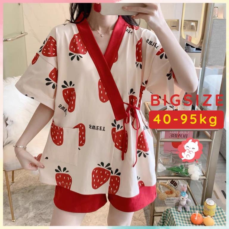 Bộ mặc nhà Kimono Bigsize đồ ngủ nữ thun sữa thoáng mát BC26 Đẹp