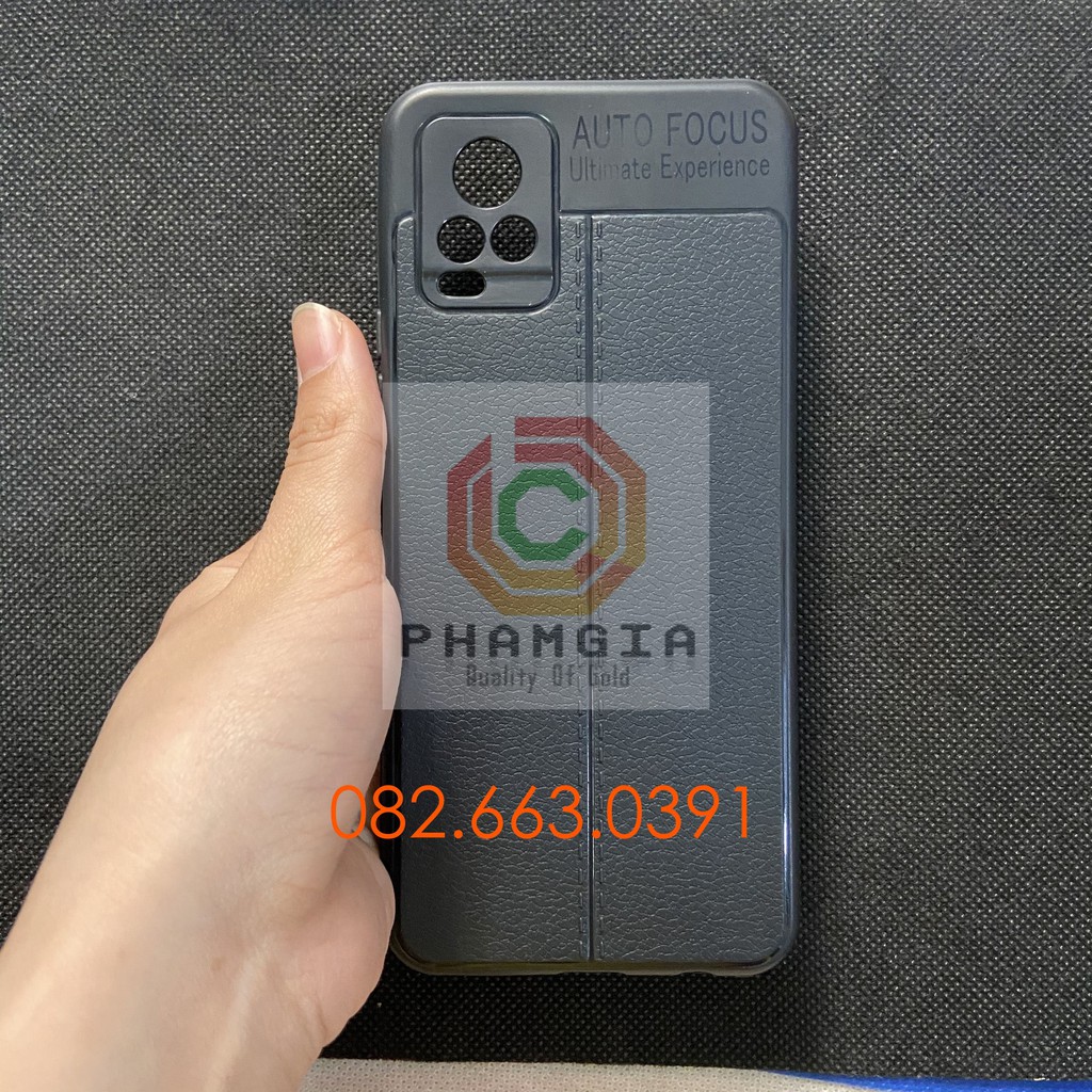 Ốp lưng Vivo V20 dẻo giả da auto bảo vệ camera