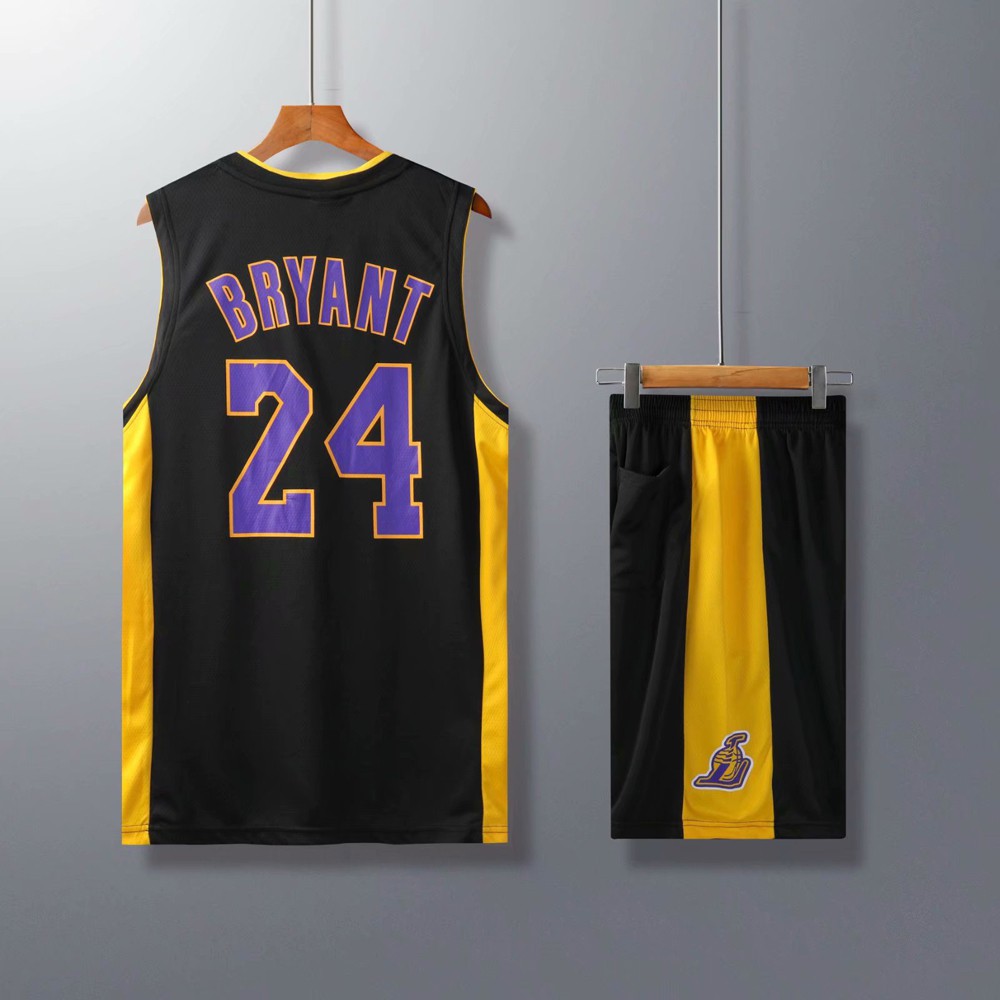 Bộ Đồng Phục Bóng Rổ Cổ Chữ V In Chữ Lakers Kobe Bryant 24 Phong Cách Vintage Cho Nam