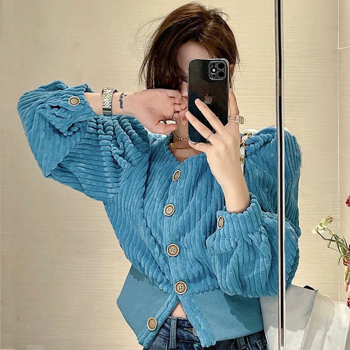 Áo khoác tay phồng phong cách retro Hàn Quốc thời trang xuân thu cho nữ 2021 | BigBuy360 - bigbuy360.vn